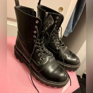 Black combat boots